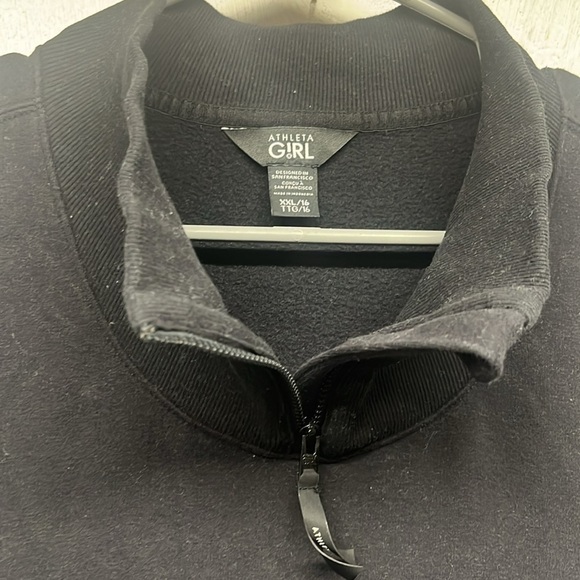 Athleta Girl Retroactive Half Zip sz XXL/16 black - Picture 4 of 9